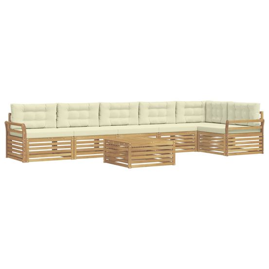 Ensemble de canapés d'extérieur 7 pc blanc et crème polyester
