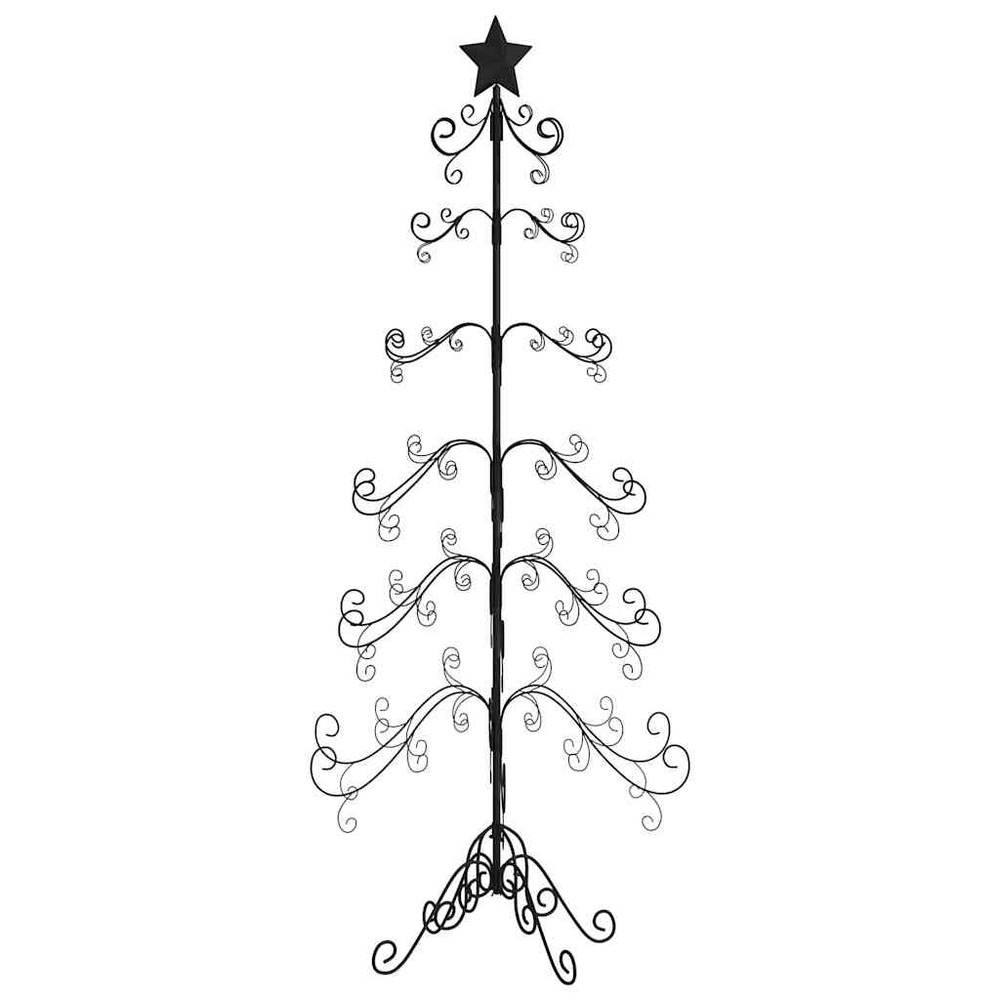 Arbre de noël en métal pour décoration noir 215 cm