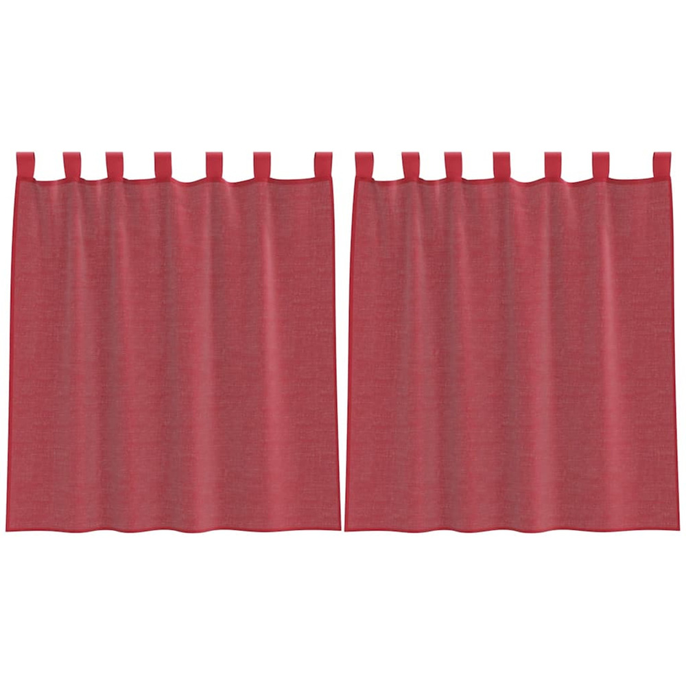 Rideaux en voile avec passe-tringles 2 pcs rouge bordeaux