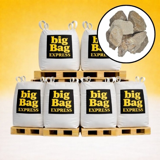Pack 6 x big bag de +/- 1,5t pierre à gabion ocre beige ø 70/120 mm - livraison premium