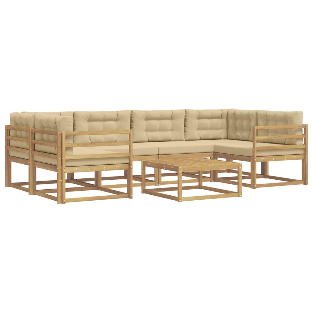 Ensemble de canapés d'extérieur 5 pc blanc et beige