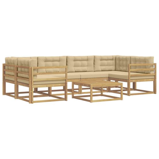 Ensemble de canapés d'extérieur 5 pc blanc et beige