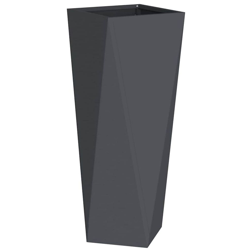 Jardinière d'extérieur anthracite 30 x 30 x 75 cm acier