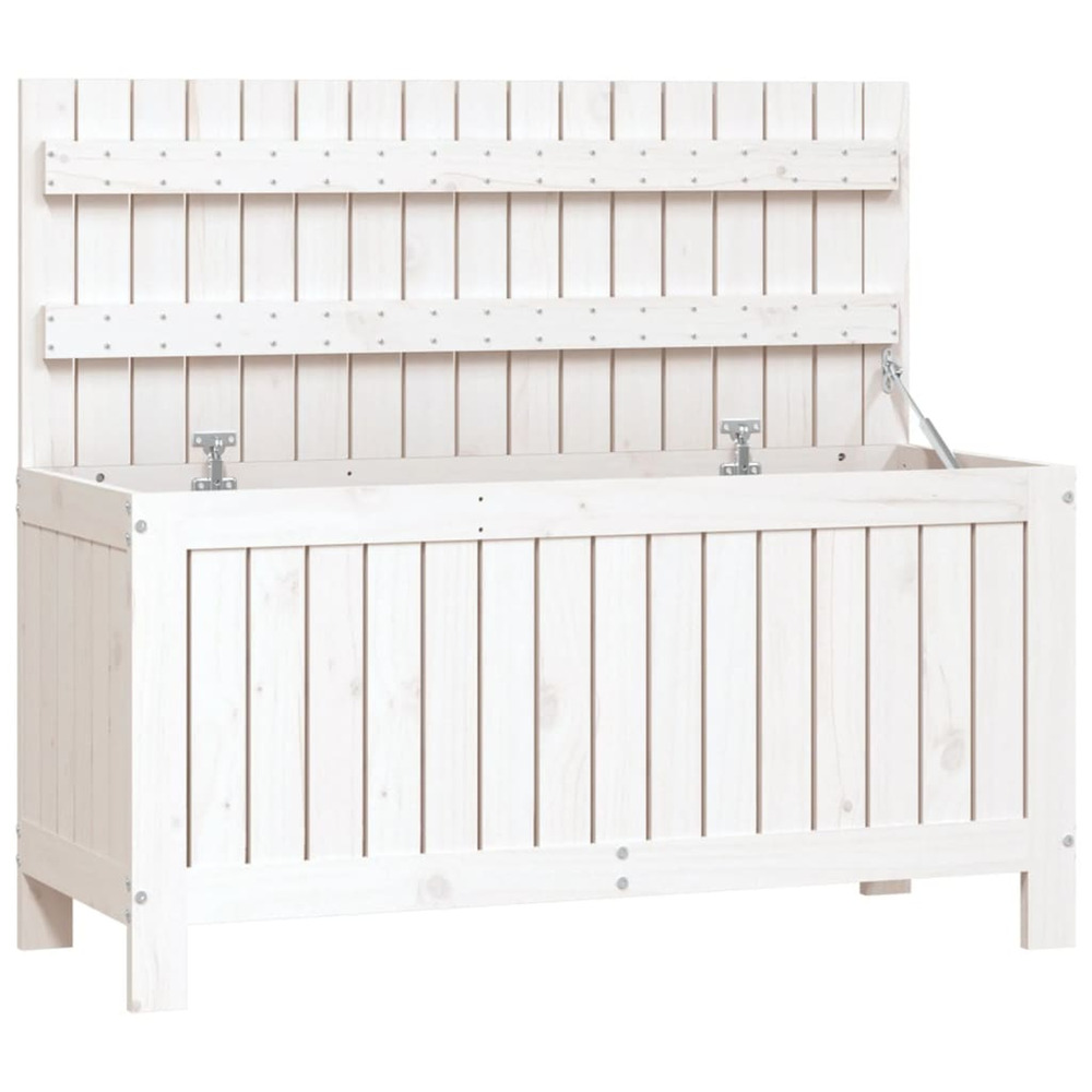 Boîte de rangement de jardin blanc 108x42,5x54 cm bois de pin