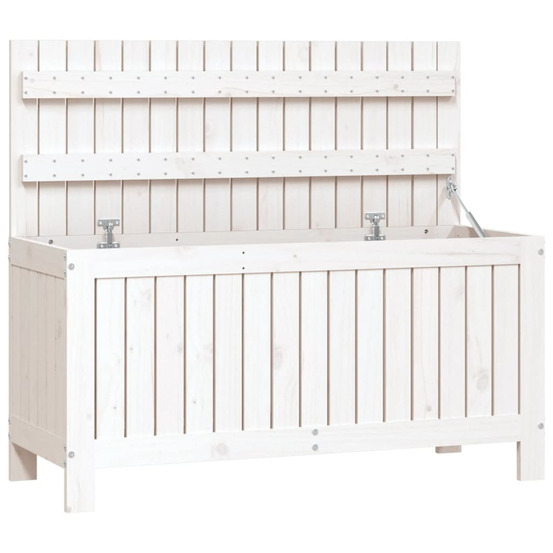 Boîte de rangement de jardin blanc 108x42,5x54 cm bois de pin