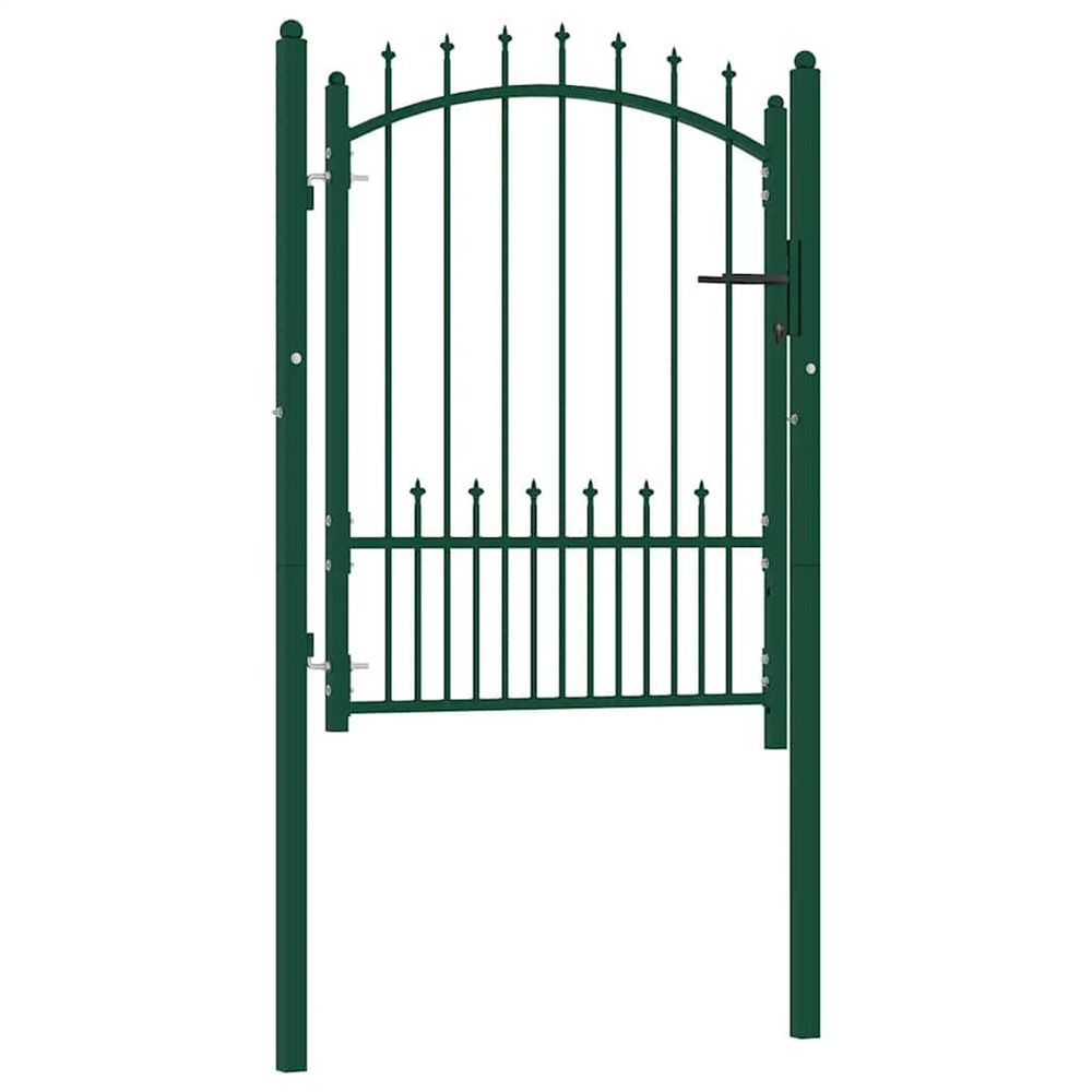 Portail de clôture emmen avec pointes en acier 104 x 109,5 cm vert