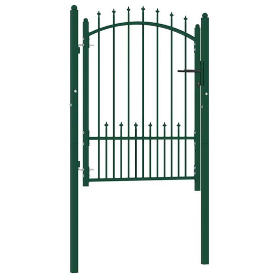Portail de clôture emmen avec pointes en acier 104 x 109,5 cm vert