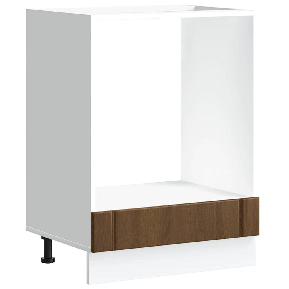 Armoire de four lucca chêne marron bois d'ingénierie