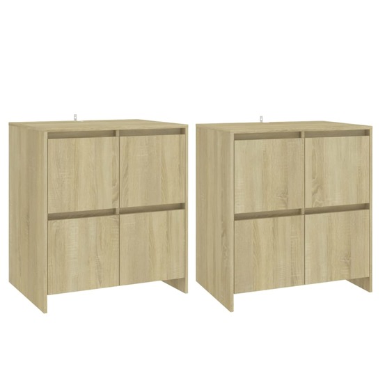 Buffet bahut commode armoire meuble de rangement organisateur cuisine salle de séjour salons lot de 2 sonoma 70 x 41 x 75 cm