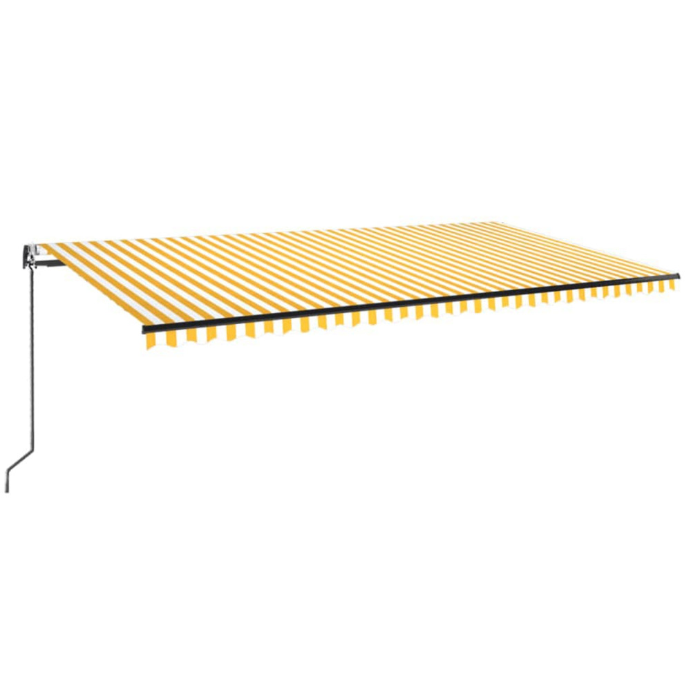 Auvent automatique capteur de vent led 600x350cm jaune et blanc