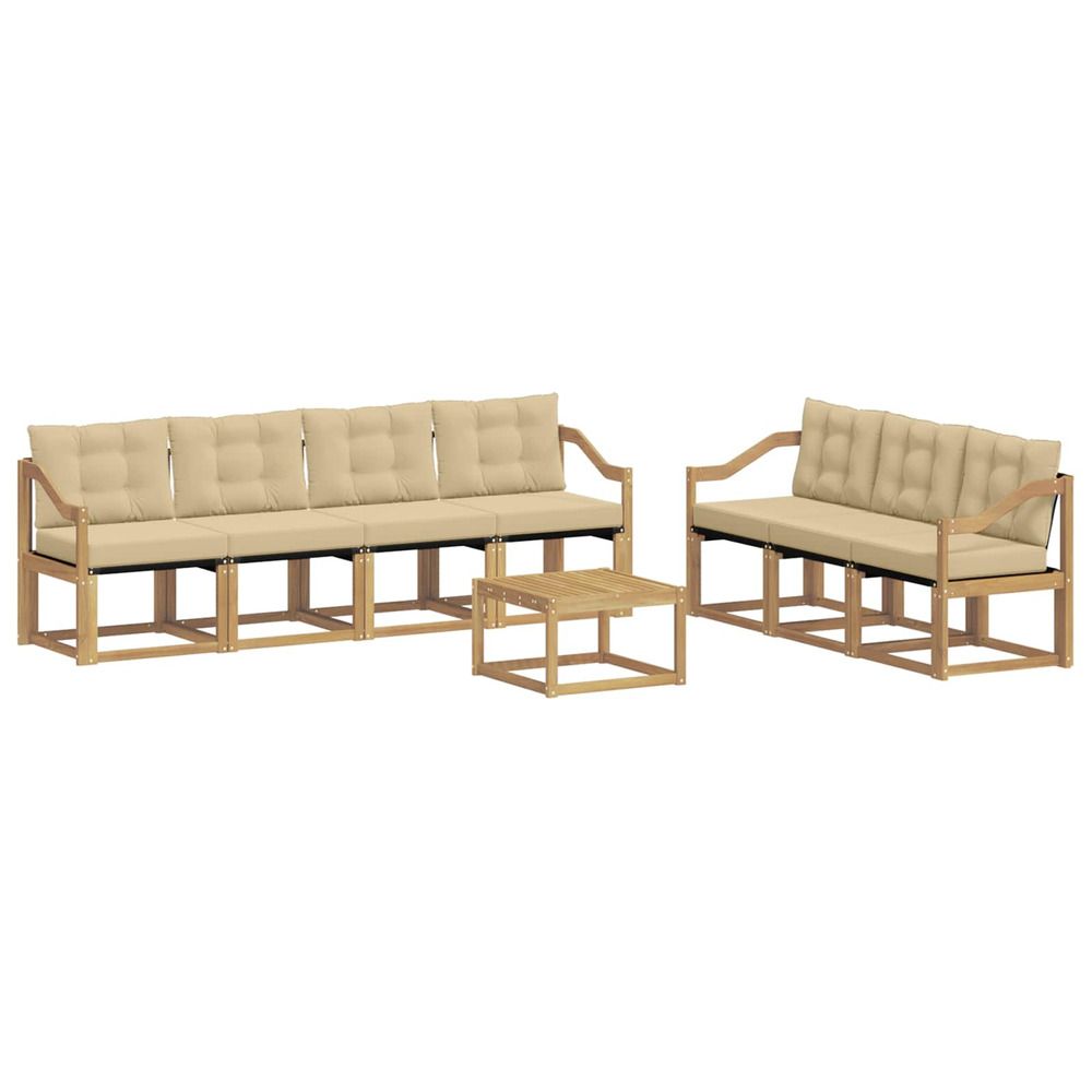Ensemble de canapés d'extérieur 8 pc blanc et beige