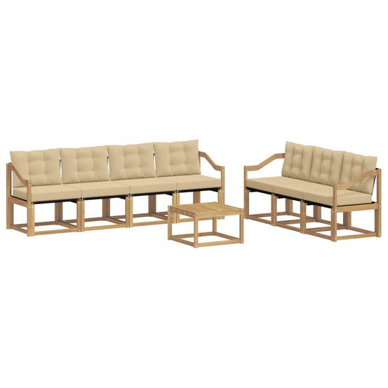 Ensemble de canapés d'extérieur 8 pc blanc et beige