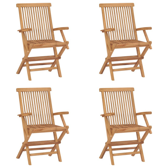 Chaises pliables de jardin lot de 4 bois de teck solide