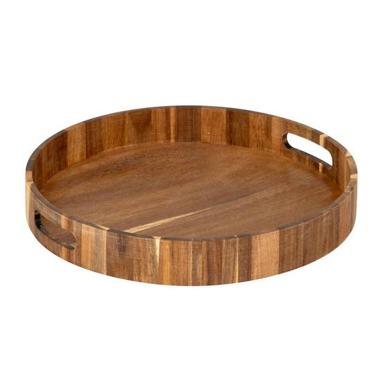 Plateau de service rond en bois