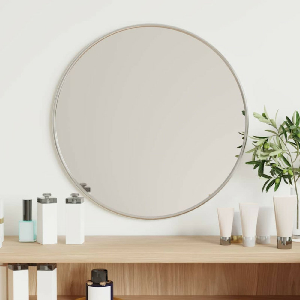 Miroir mural argenté ø 40 cm rond