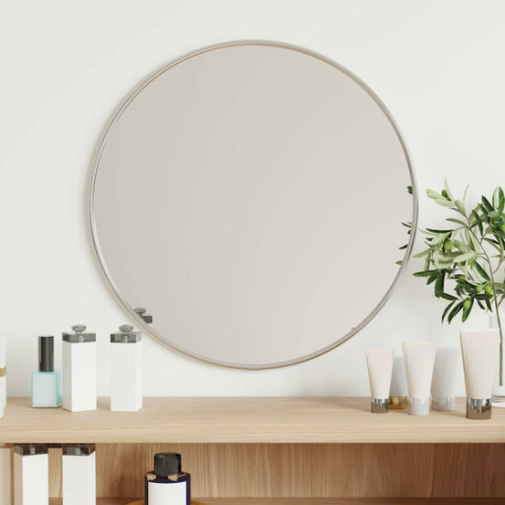 Miroir mural argenté ø 40 cm rond