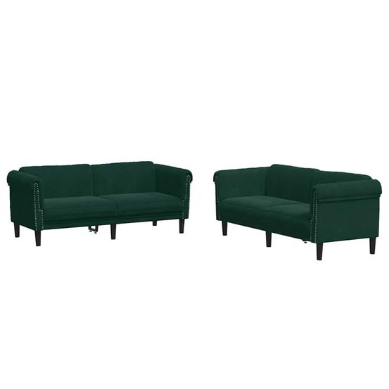 Ensemble de canapés 3 pcs vert foncé velours