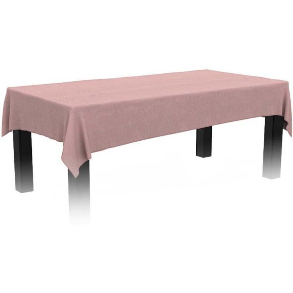 Nappe rectangulaire effet lin imperméable 260 x 170 cm rose