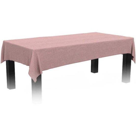 Nappe rectangulaire effet lin imperméable 260 x 170 cm rose