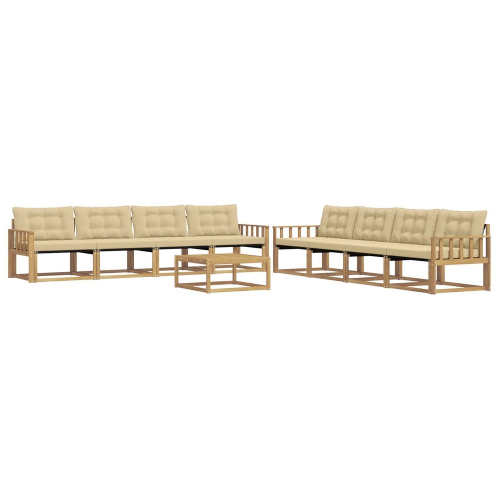 Ensemble de canapés d'extérieur 9 pc blanc et beige