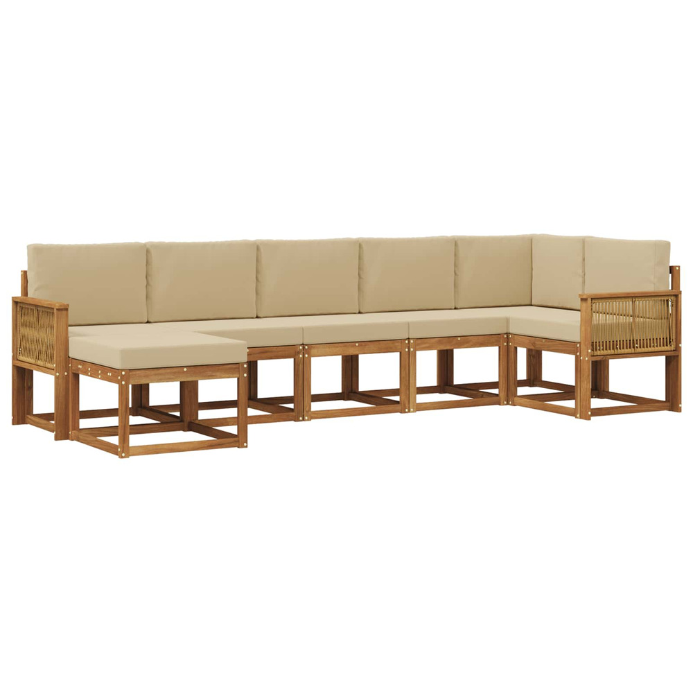 Ensemble de canapés d'extérieur 7 pcs naturel et beige