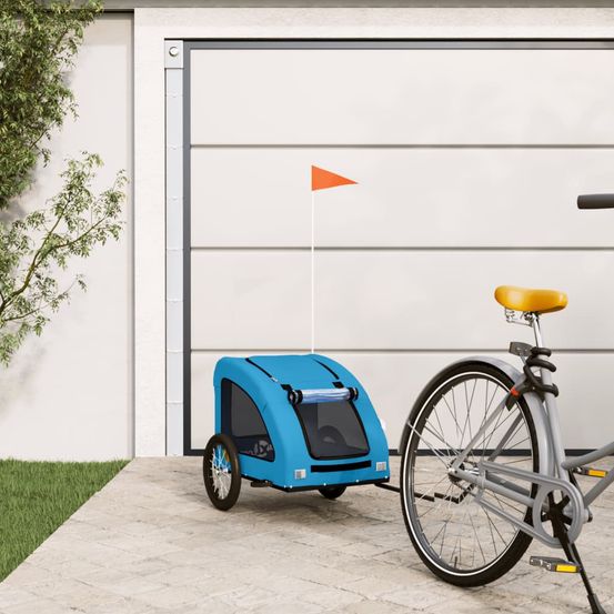 Grand chariot vélo pour chien tissu oxford transport xl 45kg bleu