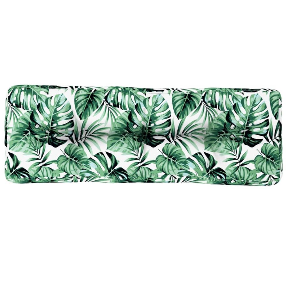 Coussin de palette à motif de feuilles 120x40x12 cm tissu