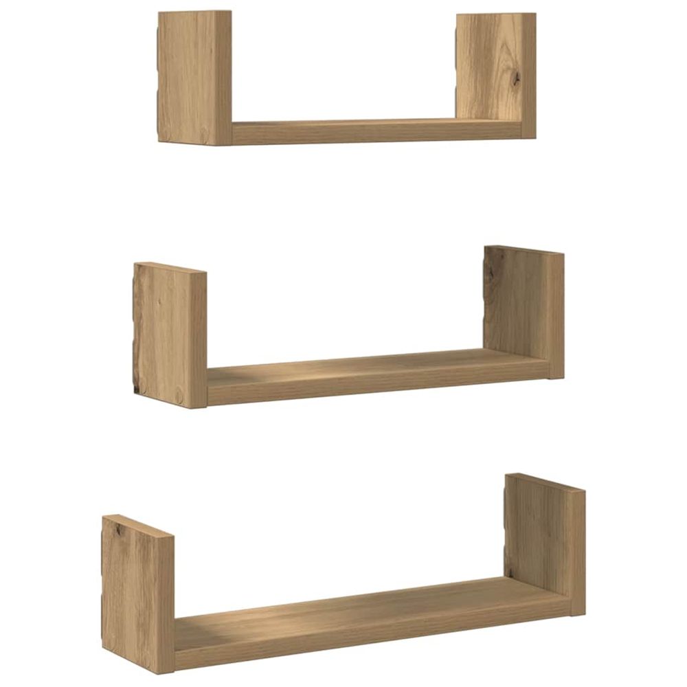 Étagères murales 3 pcs chêne artisanal bois d'ingénierie
