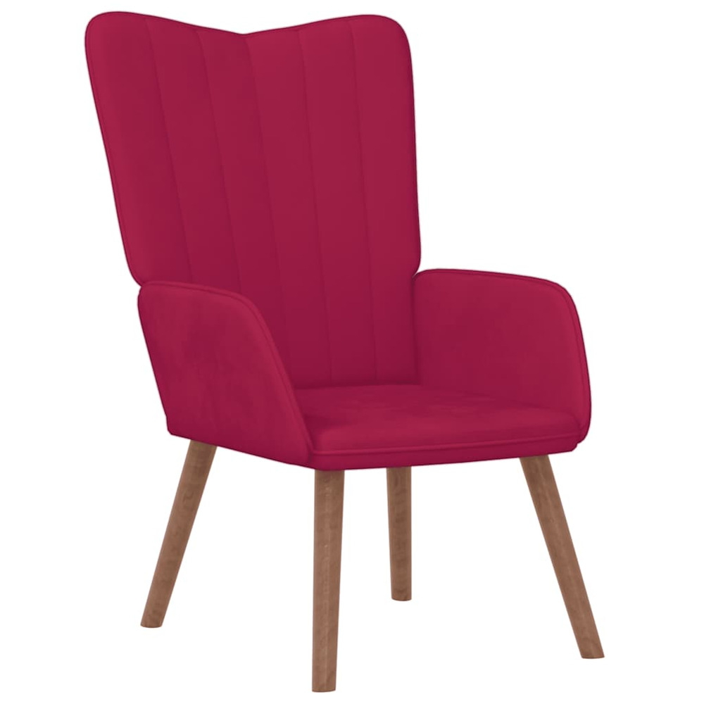 Chaise de relaxation rouge bordeaux velours