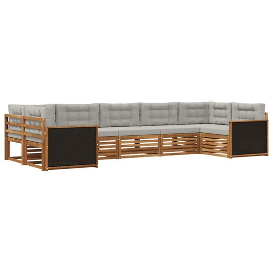 Ensemble de canapés d'extérieur 7 pc naturel et gris clair