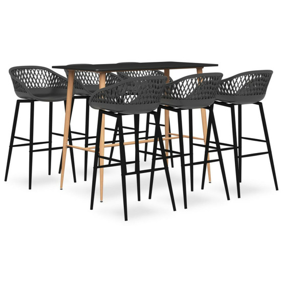 Ensemble de bar 7 pcs noir et gris