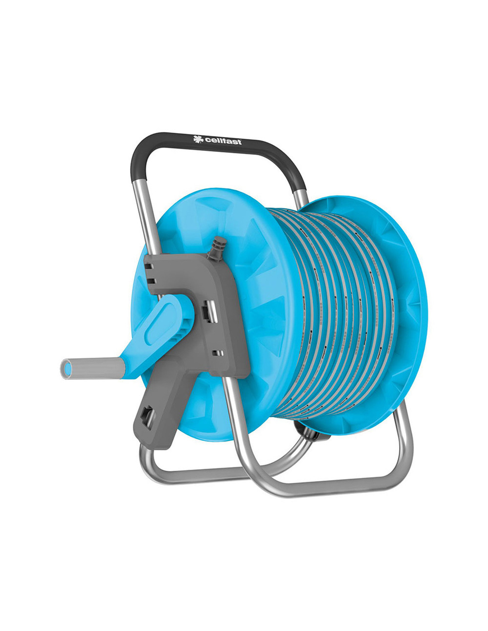 Kit porte-tuyau équipé de 20 m de tuyau aluplus cellfast