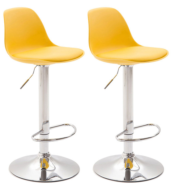 Lot de 2 tabourets de bar kiel plastique chromé