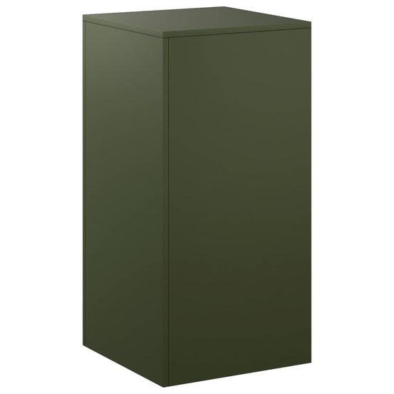 Support de plante vert olive 40 x 40 x 80 cm acier patiné