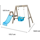 Aire de jeux en bois pour enfants first play - fsc avec toboggan et balançoire