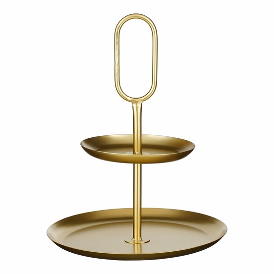 Mica decorations rama présentoir 2 étages - l28 x l28 x h36 cm - dóre