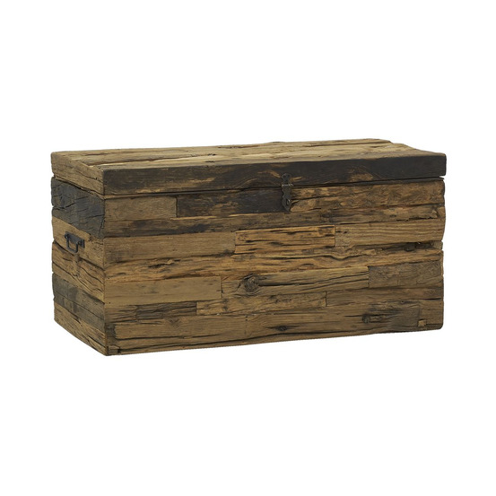 Coffre en bois massif recyclé grand modèle