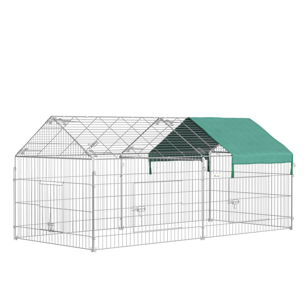 Enclos lapin volière métal jardin protection intempéries 220x103cm vert