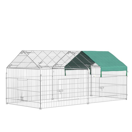 Enclos lapin volière métal jardin protection intempéries 220x103cm vert