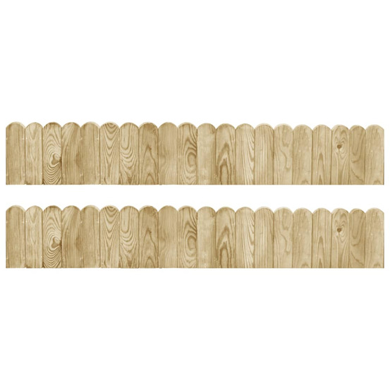 Rouleaux de bordure 2 pcs 120 cm bois de pin imprégné