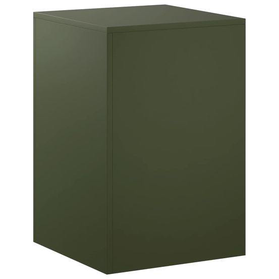 Support de plante vert olive 40 x 40 x 60 cm acier patiné