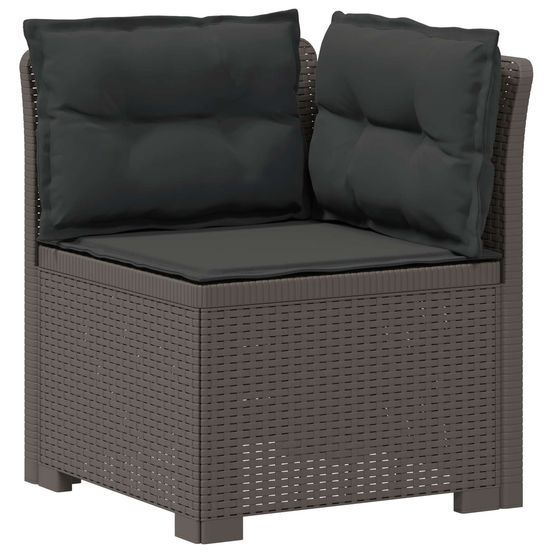 Canapé de jardin 1 place avec coussins look rotin pp gris clair