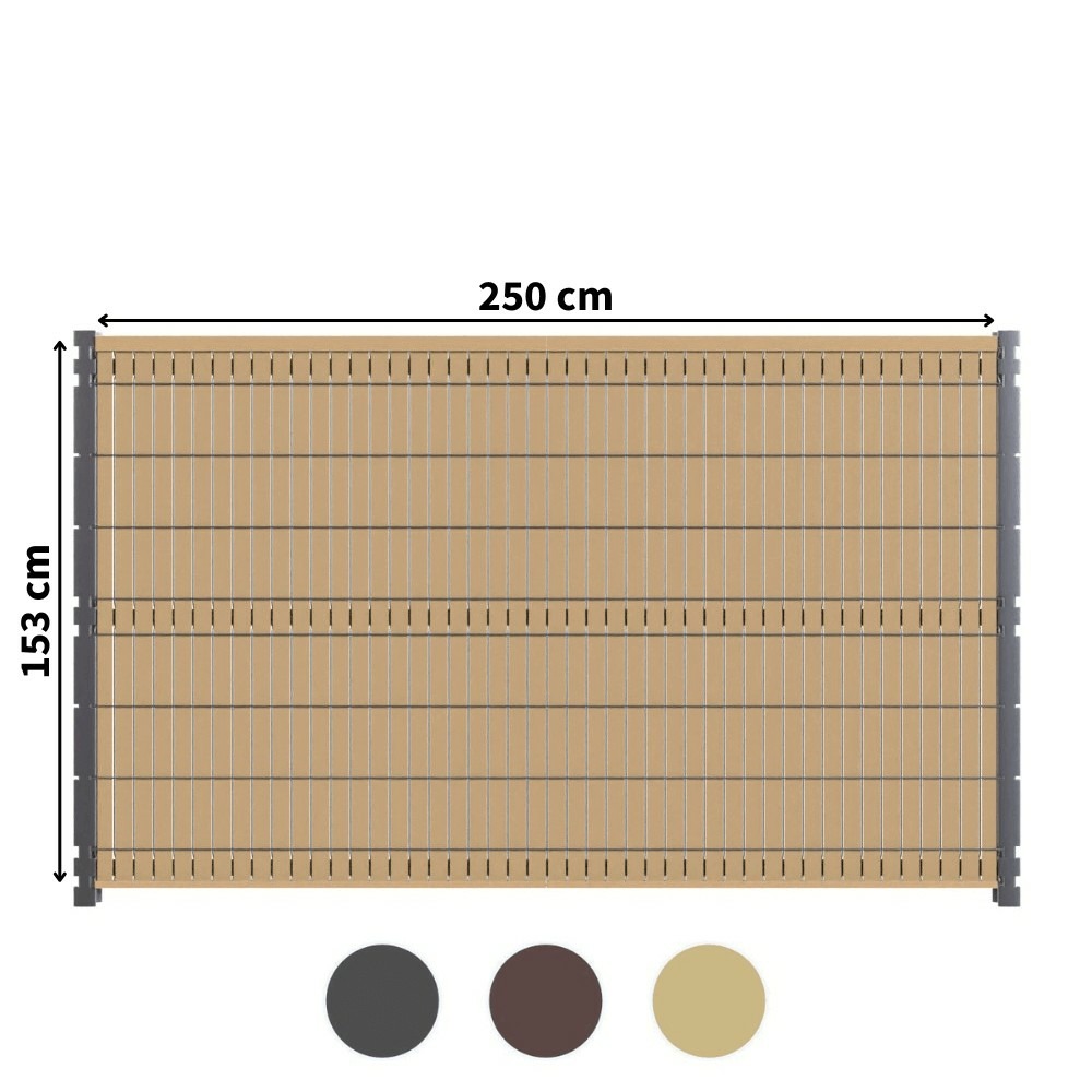 Kit occultation composite - l2,5 x h1,53m - couleur : beige - haute resistance - occultant pour grillage rigide
