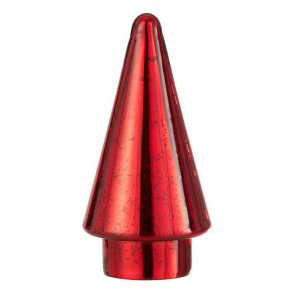 Sapin de noël en verre led 19cm rouge