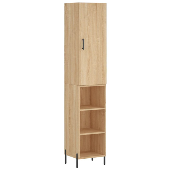 Buffet haut chêne sonoma 34,5x34x180 cm bois d'ingénierie