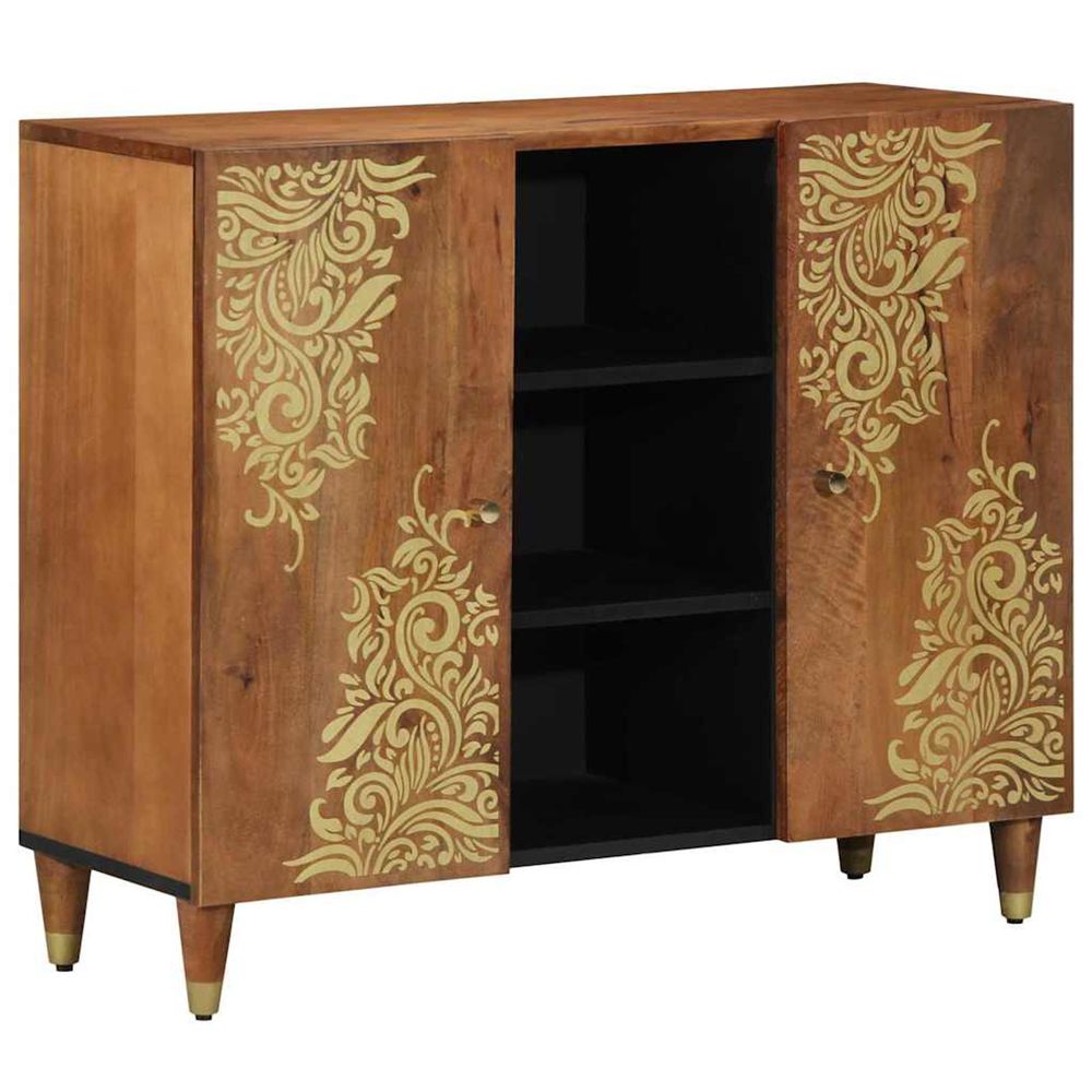Buffet marron 90 x 33 x 75 cm bois de mangue massif