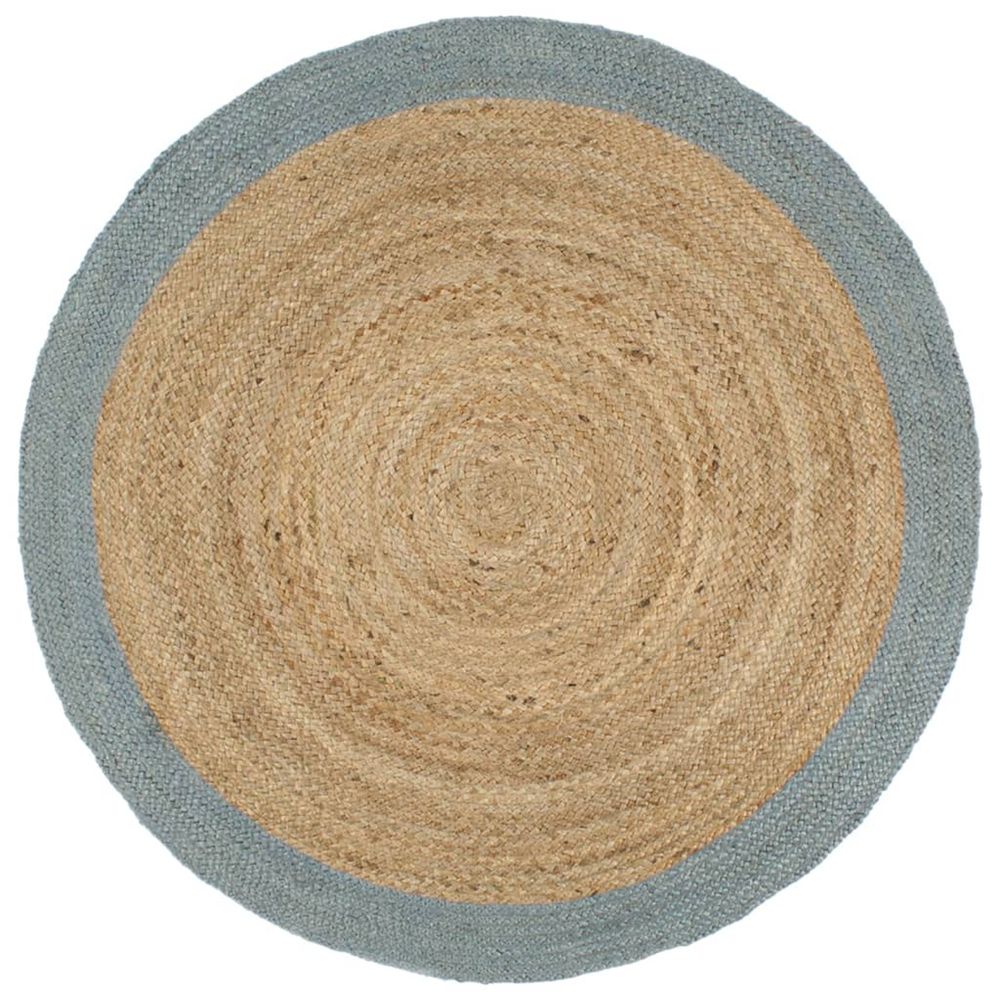 Tapis fait à la main jute avec bord vert olive 210 cm
