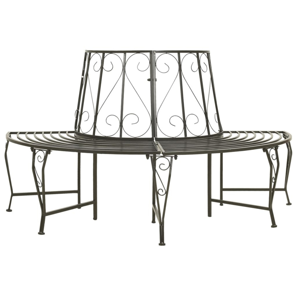 Banc d'arbre de jardin demi-rond 160 cm acier