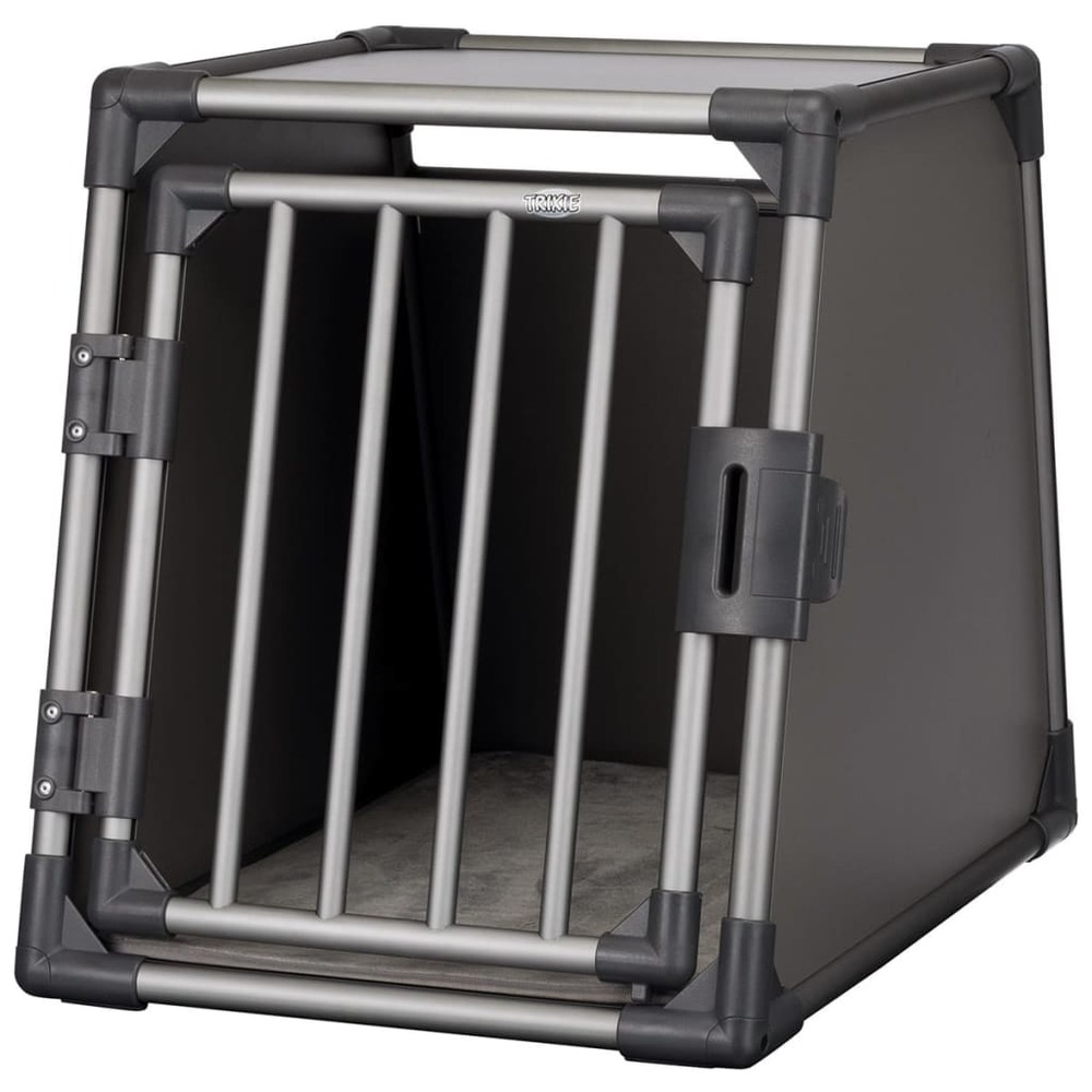 Cage de transport inclinée pour chiens m alu graphite 39336