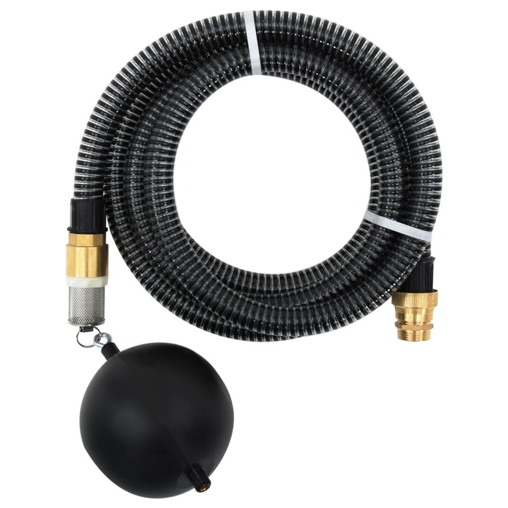 Tuyau d'aspiration avec raccords en laiton noir 1,1